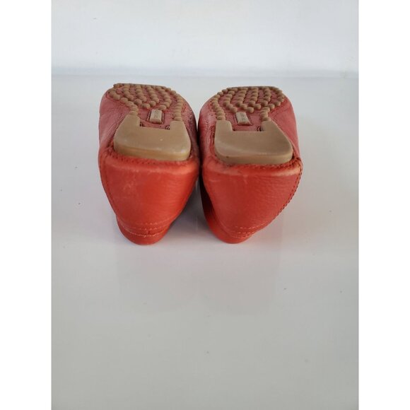 Tory Burch LOWELL 2 Orange Leather Driving Moccasin Loafers Size 9.5M Loafers - Picture 7 of 12